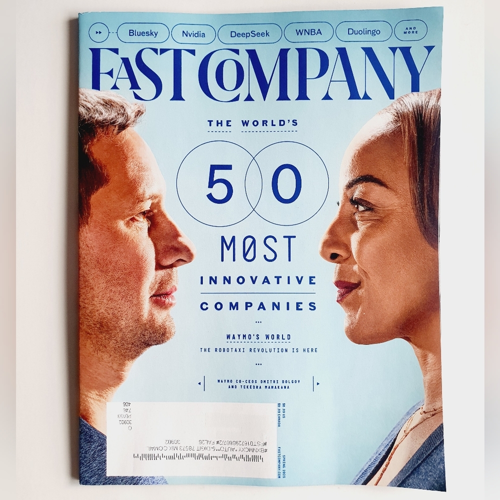 Fast Company Magazine Spring, 2025 - 50 Most Innovative Companies Robotaxi Revol
